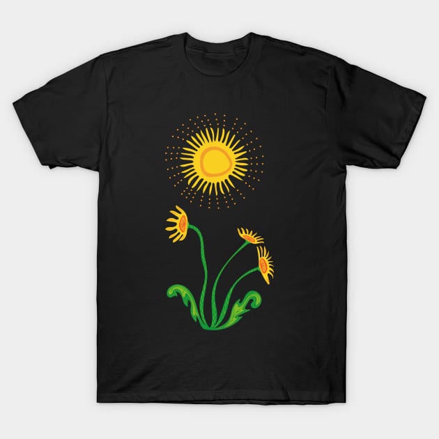 Yellow Dandelion Indigenous WAWEZHI CANADA T-Shirt by WAWEZHI